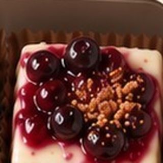 Black cherry crumble cheesecake bite